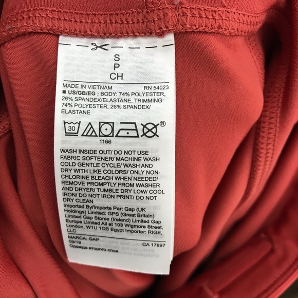 Gap Fit Womens S Eclipse Color Block Leggings Red Maroon Pink Stretch Skinny B0 - Picture 5 of 7